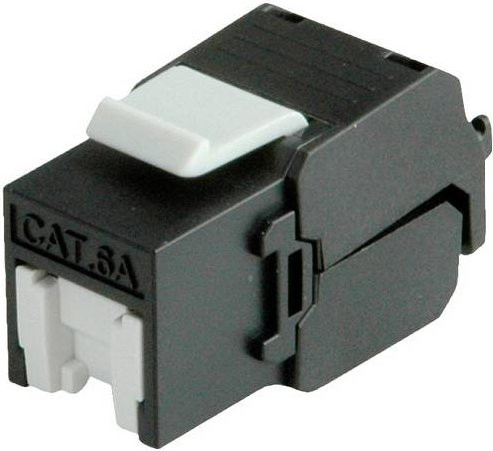 Roline RJ45-Einbaumodul CAT 6a Ethernet LAN in Schwarz - Bild 1