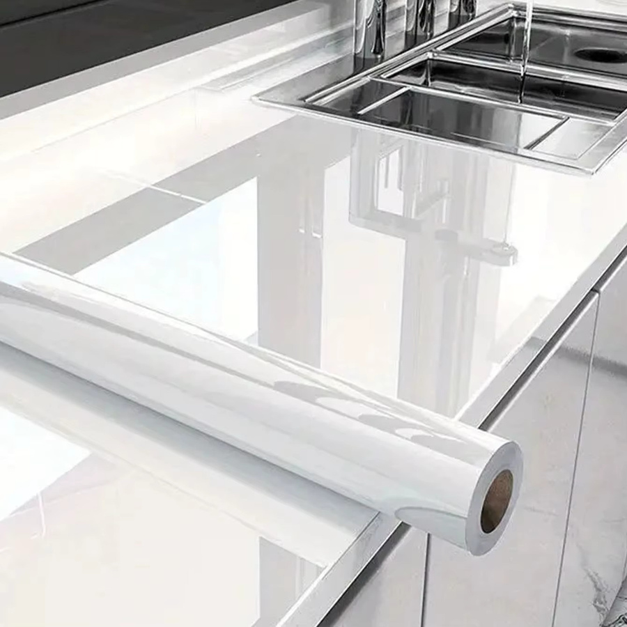Wokhome PVC-Tapete in Weiß mit Holzoptik – wasserfeste und selbstklebende Vinyl-Folie für Möbel, Schränke, Türen und Wände - Bild 3