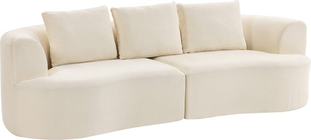 HOMCOM 3-Sitzer Cloud-Couch Polstersofa mit 3 Lendenkissen in Cremeweiß, Breite: 260 cm - Bild 1