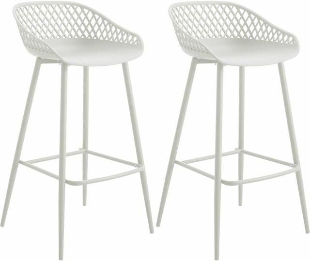 IDIMEX Barhocker 2er Set IREK im Retro-Design mit Diamantmuster und Metallgestell - Bild 1