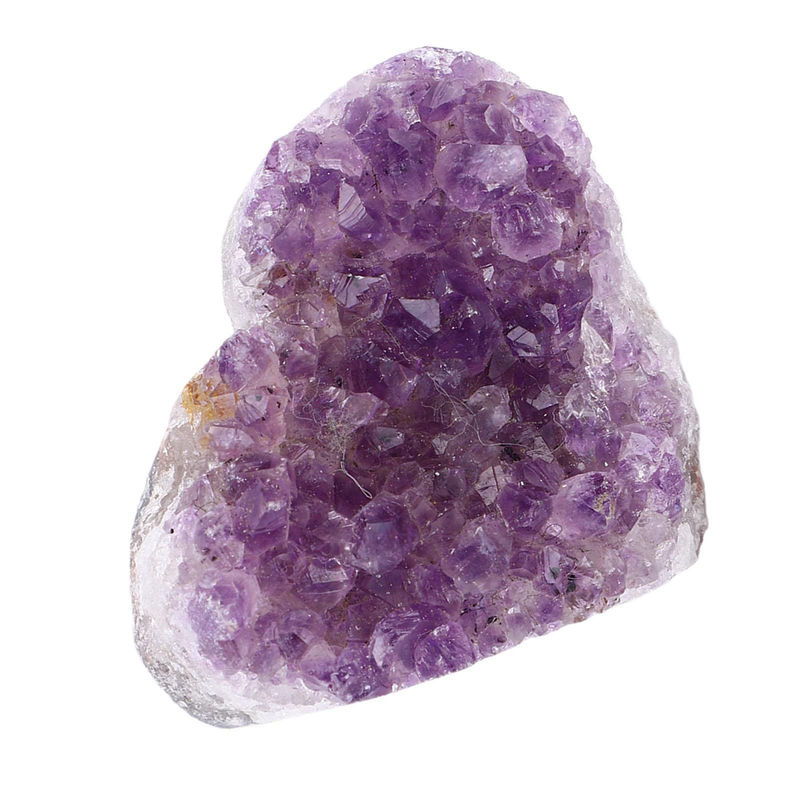 Koogeelife Amethyst-Cluster in Herzform, violett, Geoden-Exemplar für Meditation und Dekoration - Bild 2