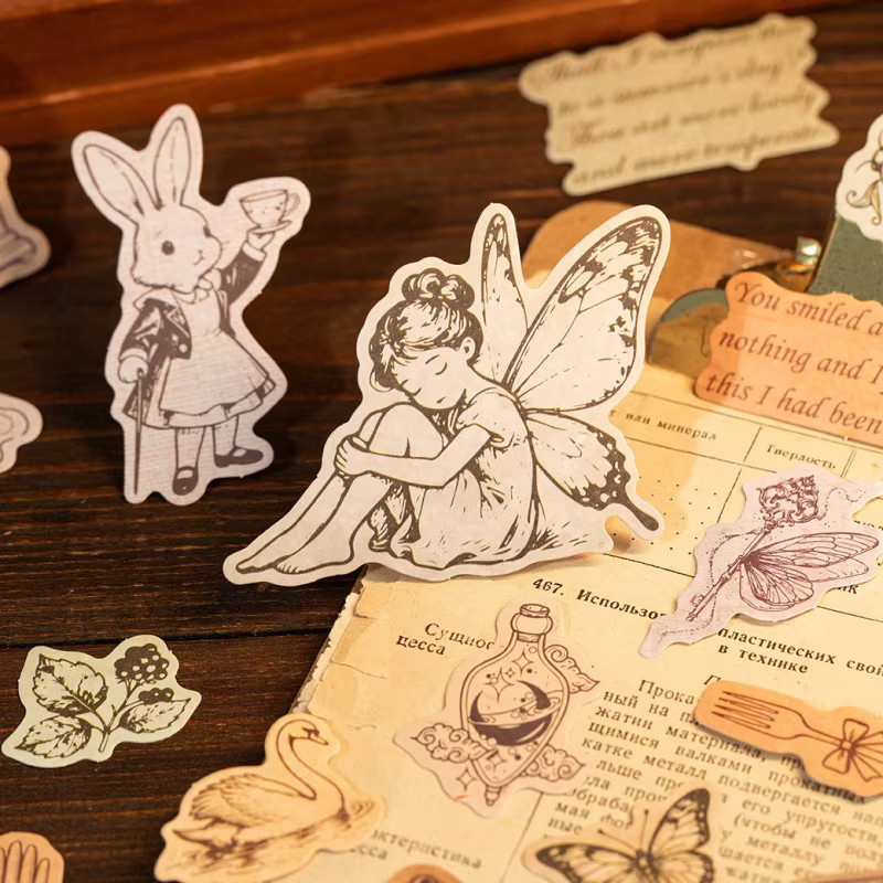 30 Stück kreative Musteraufkleber im Vintage-Stil aus Papier, Mehrfarbig für dein DIY Scrapbook und Album - Bild 3