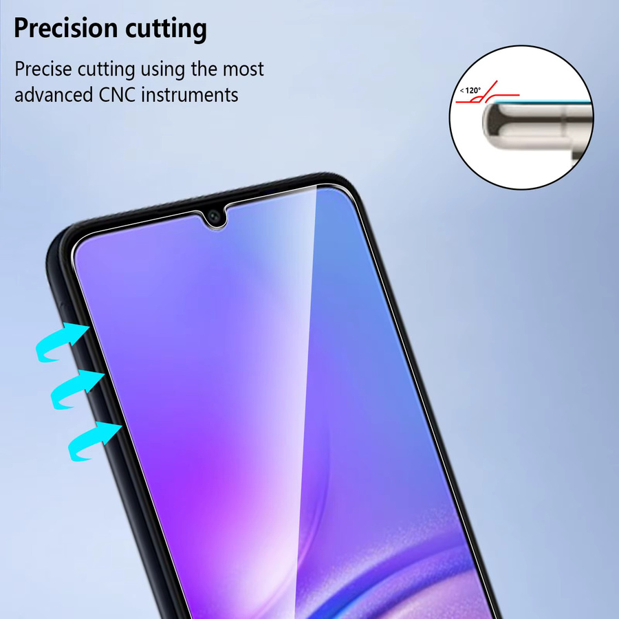 Samsung Displayschutzfolie aus gehärtetem Glas für Galaxy A05 und Galaxy A05s, transparent, HD-Kristall, 9H kratzfest - Bild 2