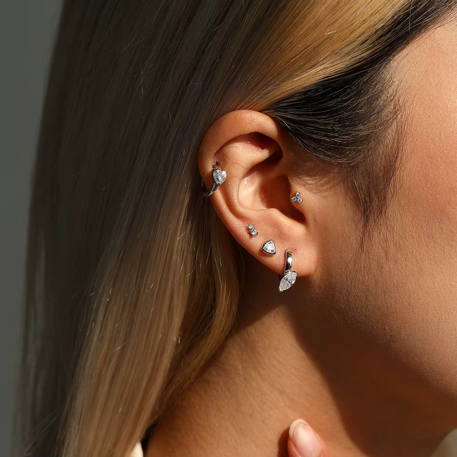 MODIAN Ohrclip, 925 Silber, Moissanite, Damen - Bild 2