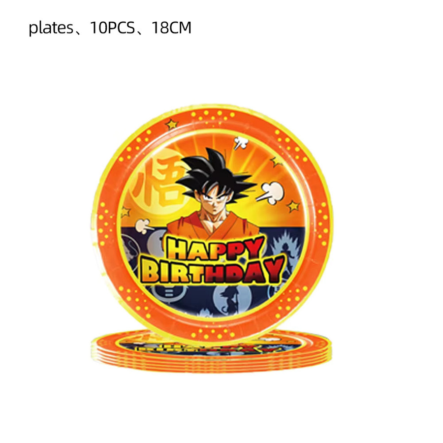 Bandai Dragon Ball Goku Partyzubehör Set in Multicolor mit Papptellern, Aufklebern, Armbändern und Geschenktüten - Bild 2