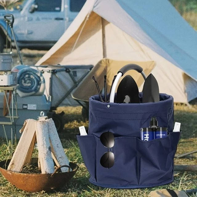 Werkzeug-Organizer-Tasche aus Oxford-Stoff in Grau mit 6 Fächern und großem Mittelfach - Bild 1