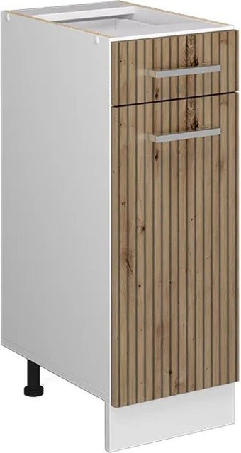 Vicco Küchenunterschrank R-Line in Artisan-Eiche und Weiß mit Türen und Innenschubladen, B/T/H: 30 x 46 x 81,6 cm - Bild 1