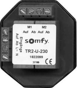 Somfy Trennrelais TR2-U-230 in Schwarz für zwei Antriebe - Bild 1