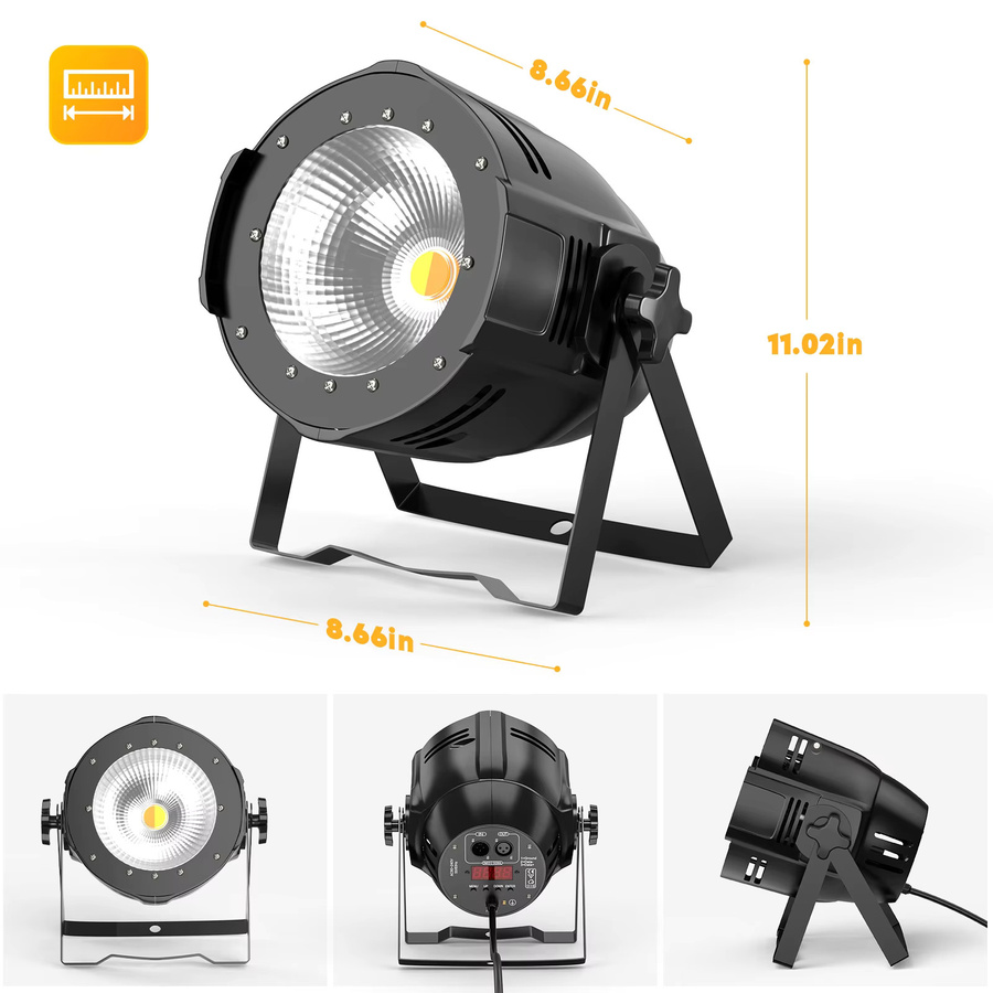 U'King 2er-Set 100W COB LED Par Licht aus Aluminium mit DMX-Steuerung in Warmweiß und Kaltweiß für DJ, Konzert und Party - Bild 5