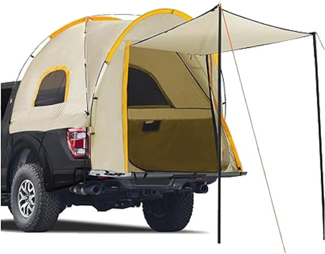 HiMISS Pickup-Truck-Zelt aus wasserdichtem 210D Oxford Polyester mit Markise in Beige - Bild 1