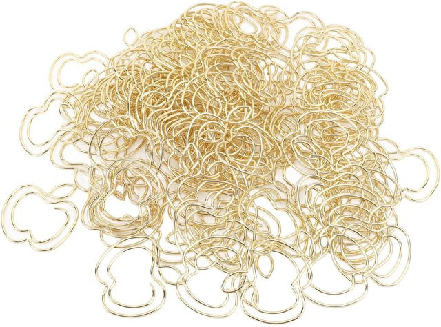 100 Stück GoolRC Obst Büroklammern als lustige Lesezeichen in Transparent Beige und Gold aus Metall - Bild 1
