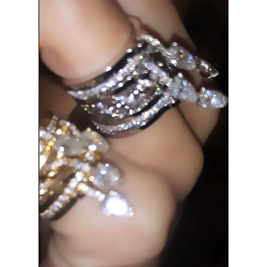 JYZSWBB Fingerring, vergoldet, Zirkonia, Damen - Bild 3