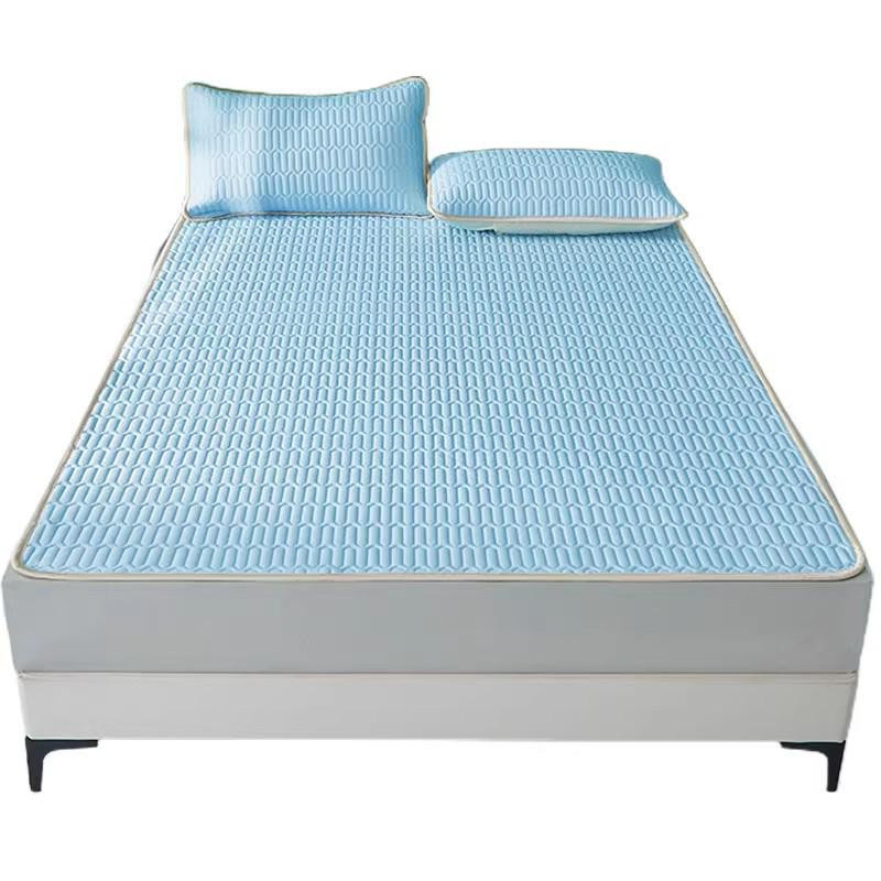 TrendVibeCN Sommer Kühlmatten Set aus Seide und Latex, atmungsaktives Bettlaken für Mutter und Baby, B/T: 90 x 200 cm - Bild 2