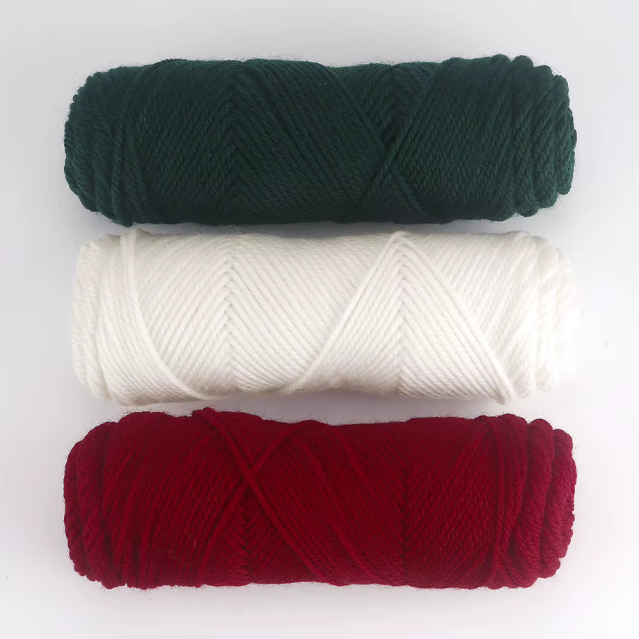 QJH Garn Set aus Woll-Acryl-Mischgewebe in Grün und Mehrfarbig, 3 Stück weiches Webgarn für DIY Strickprojekte wie Pullover, Schals und Socken - Bild 3