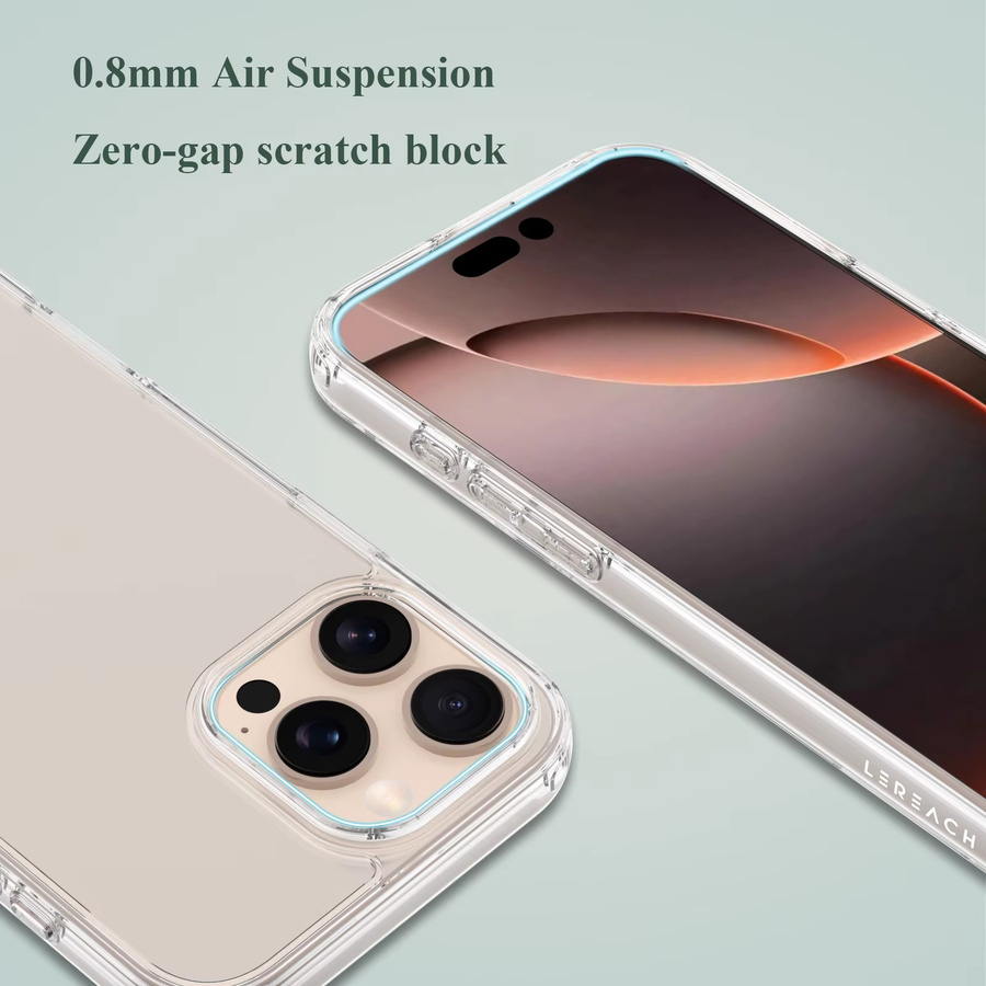 Lereach Stoßfeste Handyhülle aus TPU und Acryl für iPhone 17 16 15 14 13 12 11 Pro Max Plus Mini Air in Transparent - Bild 3