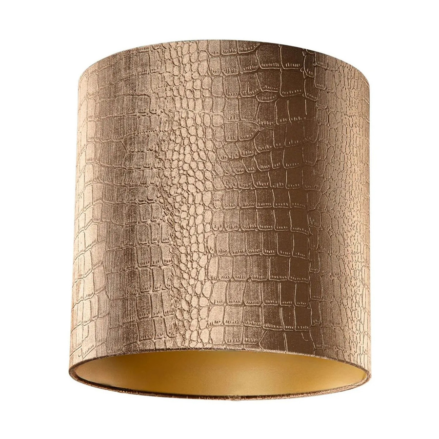 QAZQA Samtlampenschirm Krokodil Design in Gold/Messing und Bronze mit goldener Innenseite, B/T/H: 40 x 40 x 40 cm - Bild 2