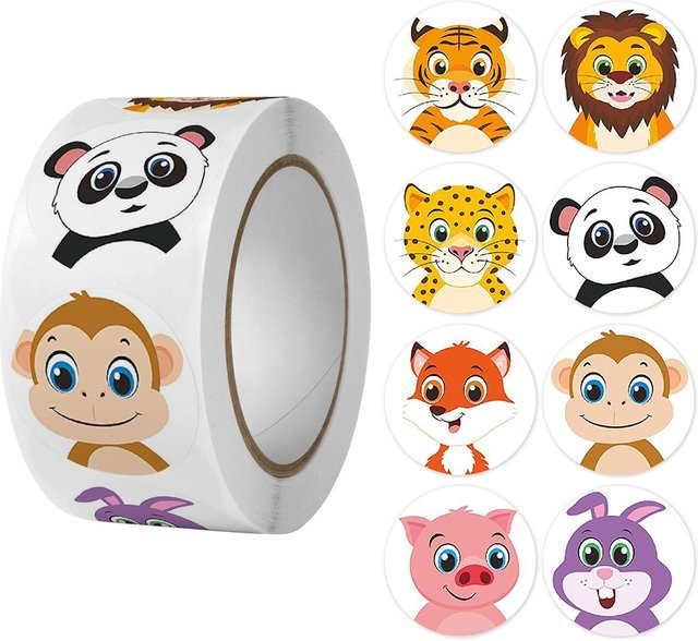 500 Stück Kinder Cartoon Tier Belohnungsaufkleber von BulingBulingStickers Shop in Mehrfarbig - Bild 1