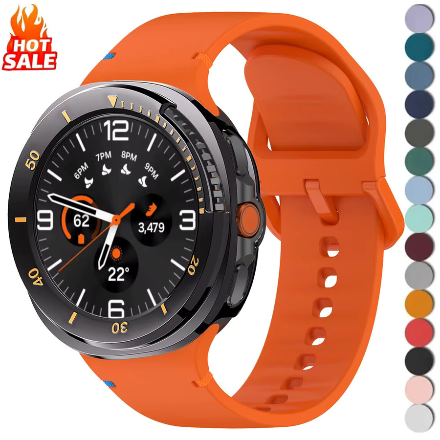 FancyWrist Uhrenarmband Silikon, Schutzhülle, Samsung Galaxy Watch 8 Classic 46 mm, orange - Bild 2