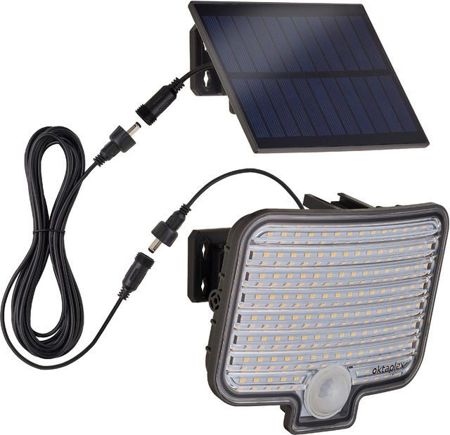 Oktaplex Ede Solar Außenstrahler mit Bewegungsmelder und LED in Warmweiß, Grau, IP44 - Bild 1