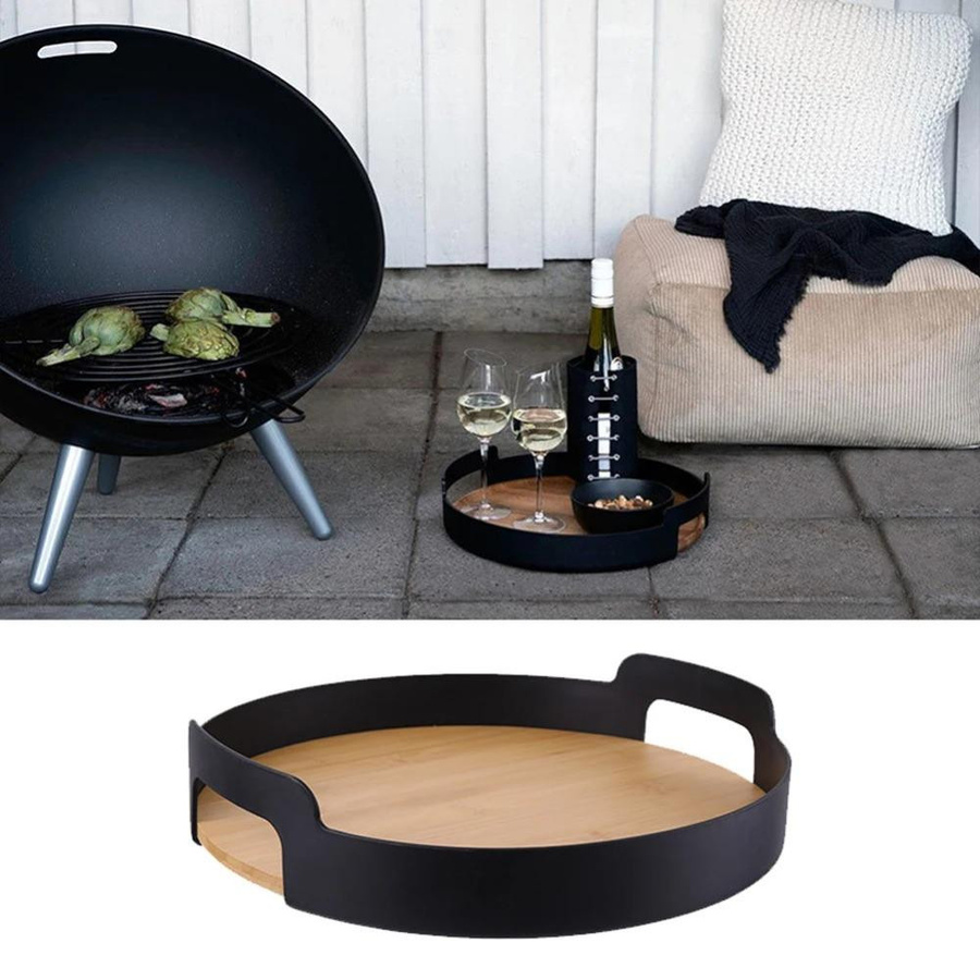 LChome Serviertablett aus Bambus im Nordic Stil, Schwarz - Bild 5