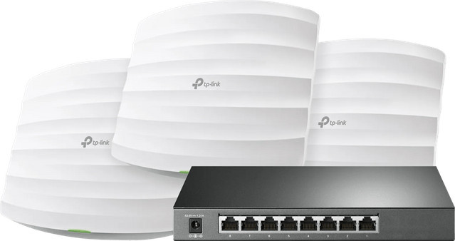 TP-Link Omada Set bestehend aus 3x EAP245 Access Points und TL-SG2008P PoE Switch - Bild 1