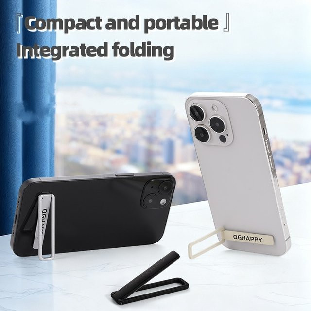WSSHE 2er-Set Ultra Dünne Faltbare Telefonhalterung aus Metalllegierung in Weiß, Tragbarer Universal Desktop Telefonständer - Bild 1