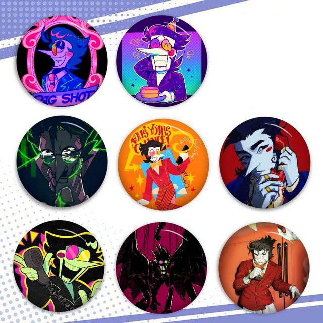Deltarune Spamton Soft Button Pin, runder Metall-Anstecker, Kinder - Bild 1