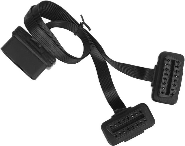 TOMTOP JMS 16Pin OBD2 Flaches Verlängerungskabel 1 zu 2 Weiblicher Splitter für universelle Auto Diagnose Werkzeuge in Schwarz - Bild 1