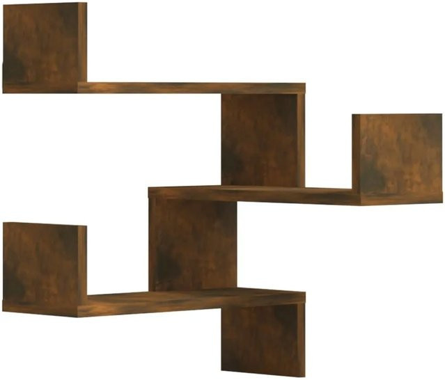 vidaXL Eckwandregale aus Holzwerkstoff, 2 Stück, Räuchereiche, B/T/H: 40 x 40 x 50 cm - Bild 1