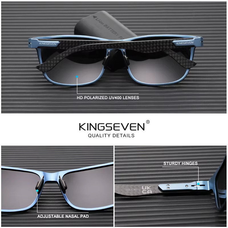 Kingseven Sonnenbrille, Unisex, Vollrand, Aluminium, rectangular - Bild 3