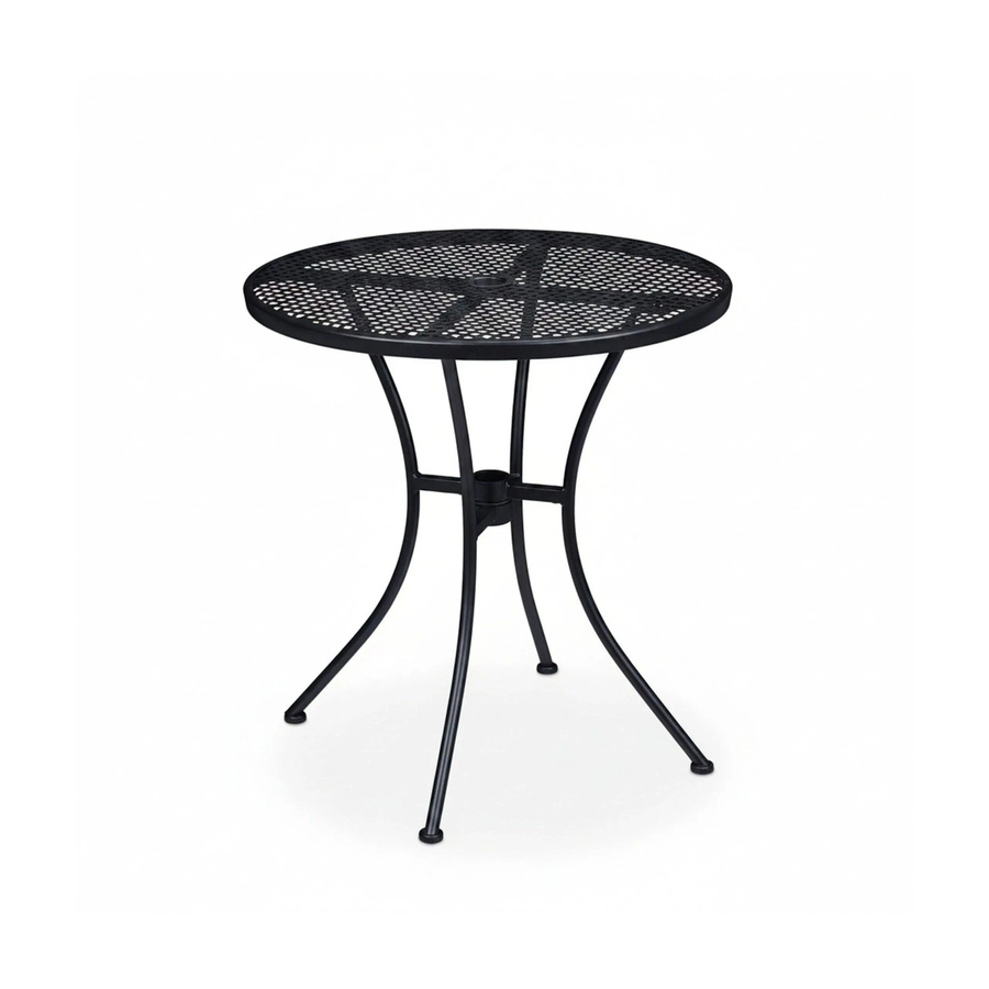 Relaxdays Gartentisch aus Stahl in Schwarz mit Schirmloch und Gitter-Optik, B: 72 cm, T: 70 cm - Bild 2