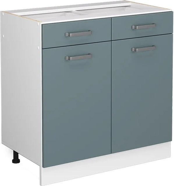 Vicco Küchenunterschrank R-Line Schubladenschrank in Blau-Grau mit 80 cm Breite ohne Arbeitsplatte - Bild 1