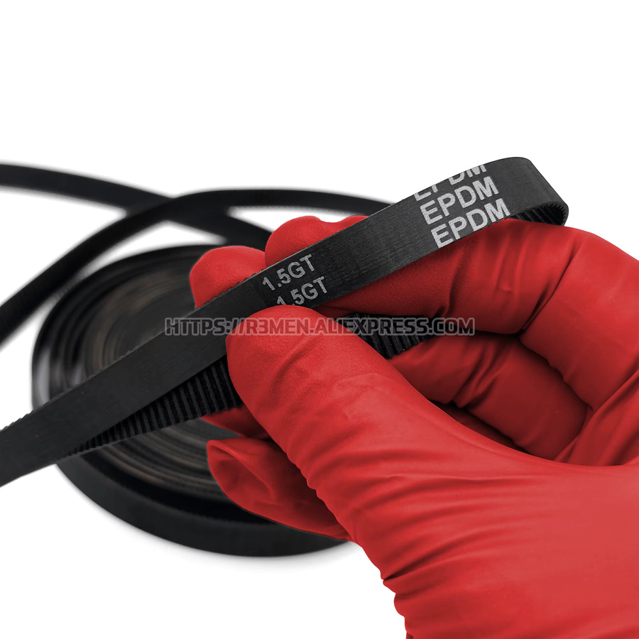 R3men EPDM 1,5 GT 6 mm/9 mm offener Zahnriemen für 3D-Drucker in Schwarz - Bild 5