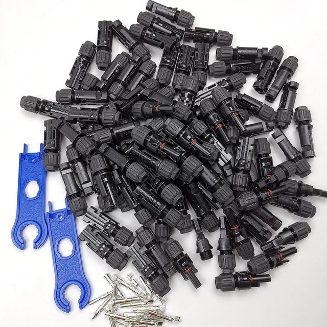 TAKORI Solarpanel-Stecker Set männlich und weiblich in Schwarz, PV-Verzweiger für Solarkabel 2,5/4/6 mm2 14/12/10 AWG, 1000 V 30 A - Bild 1