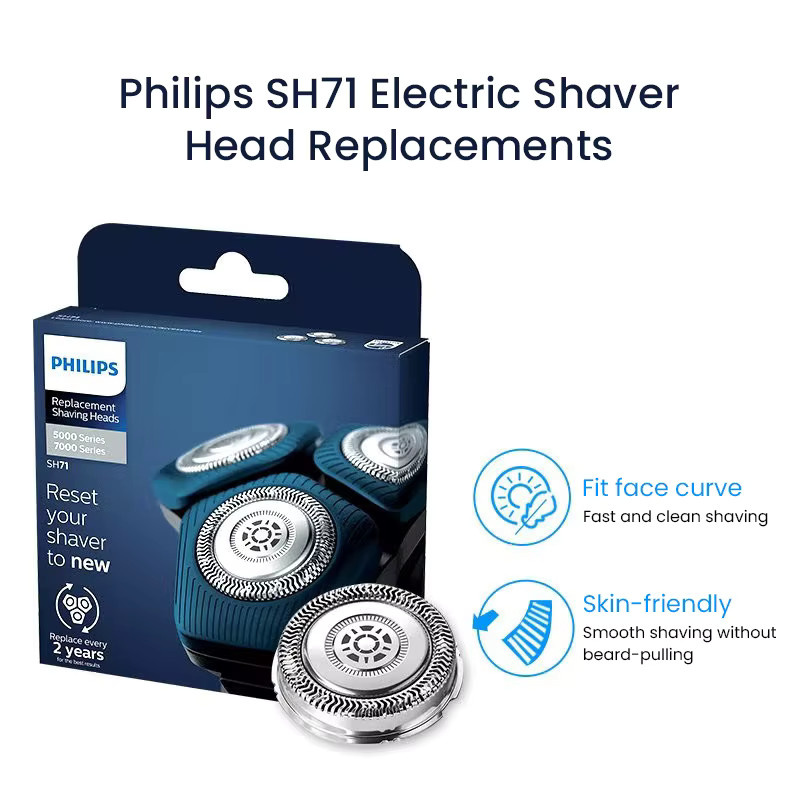 Philips SH71 Scherkopf-Ersatz in Silber für Elektrorasierer der Serie 5000 und Serie 7000 in Fünfeckform - Bild 2