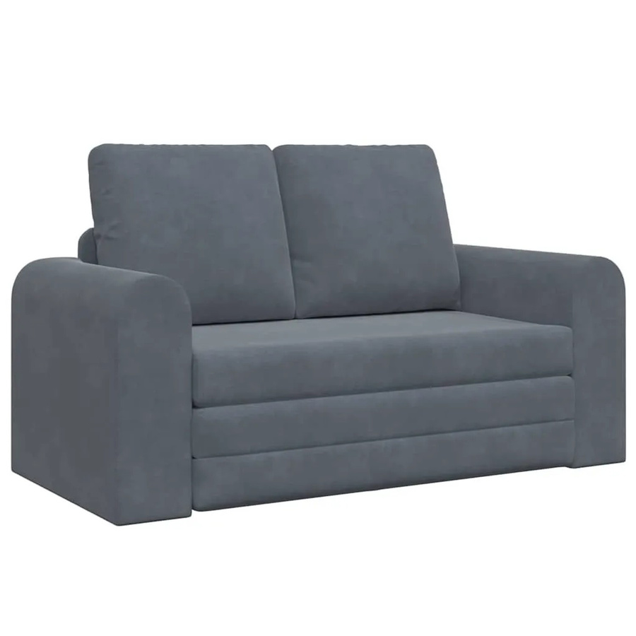 vidaXL Schlafsofa aus Samt in Grau mit Metallrahmen und abnehmbaren Bezügen, B/T/H: 148 x 71 x 83 cm - Bild 2
