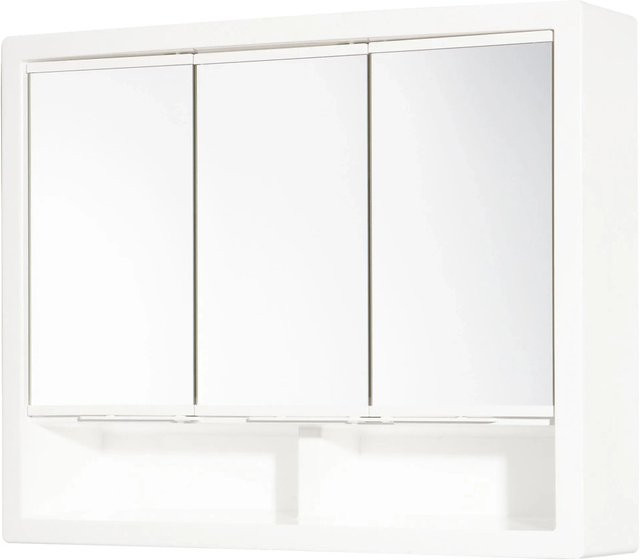 Jokey Spiegelschrank Ergo in Weiß Hochglanz mit Schranktüren und Regalfächern, B/H/T: 61,8 x 51,0 x 16,8 cm - Bild 1
