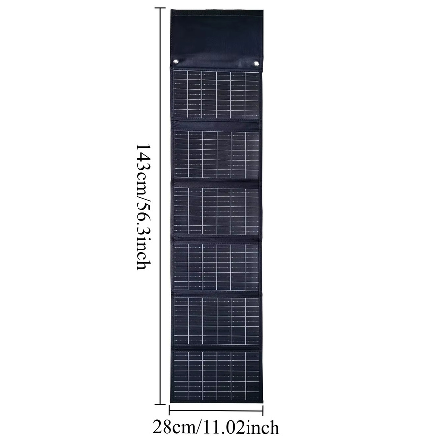 EESBAO Tragbares Solarladegerät 50W Faltbare Powerbank mit USB-C und DC-Ausgängen in Schwarz für Outdoor und Camping - Bild 7
