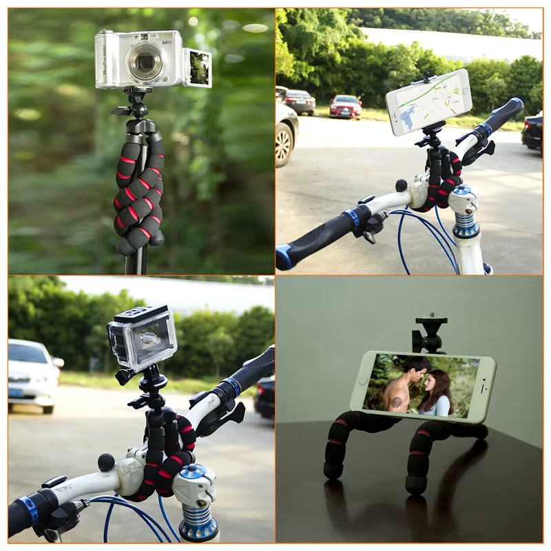 Fosoto Octopus Spider Mini Flexibles Kamera Stativ in Schwarz für Smartphone, GoPro und DSLR Kameras wie Canon, Nikon oder Sony - Bild 3