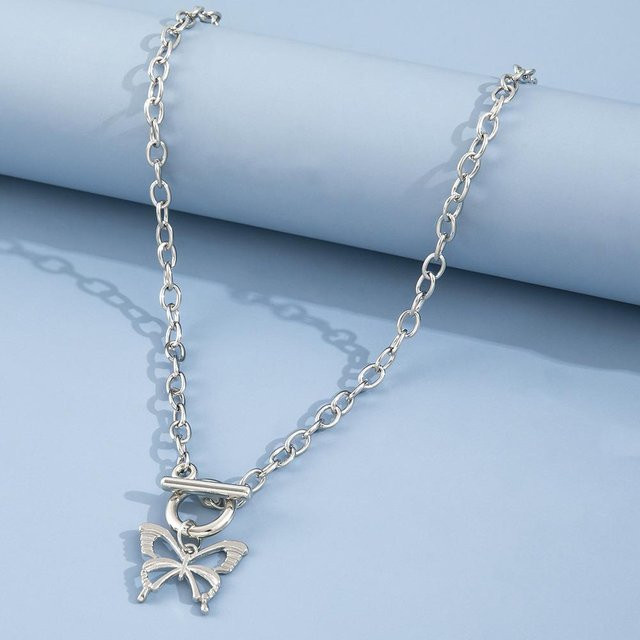 Halskette Schmetterlingsschnalle, Silber, Kupfer, Damen - Bild 1