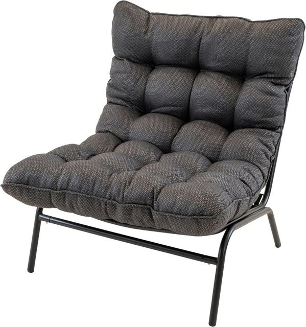 Lesli Relaxsessel Zenzi in Schwarz, modern mit Polsterung für Garten, Balkon oder Terrasse, B/T/H: 70 x 86,5 x 77,5 cm - Bild 1