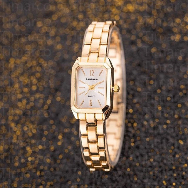 Armbanduhr Quarz, Legierung, Gold, Weiß, Damen - Bild 1
