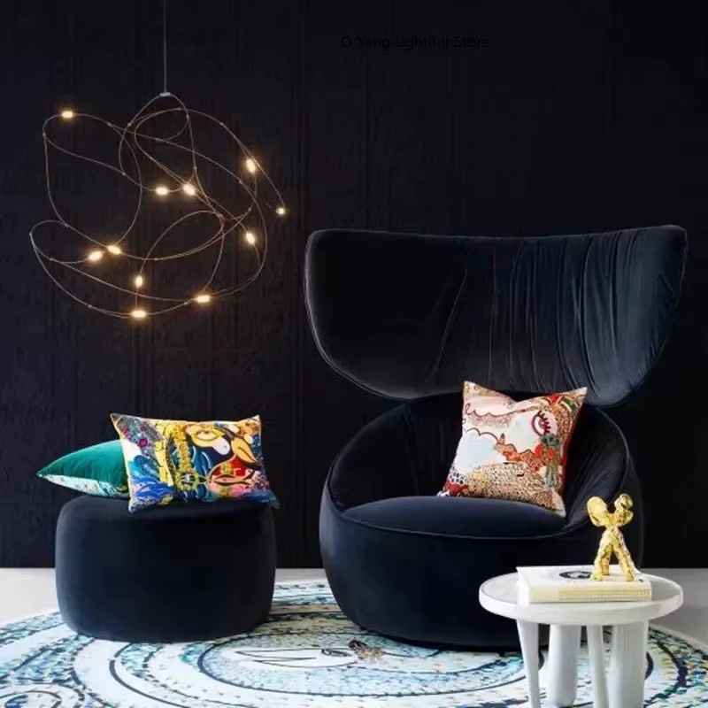 JIANKEXING LED Firefly Pendelleuchte in Chrom, Designer Kronleuchter für Wohnzimmer und Hotels - Bild 3