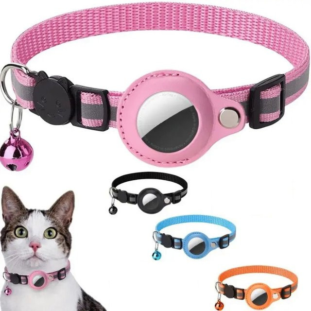 Katzenhalsband mit AirTag Halter Zubehör, reflektierend, Unisex - Bild 1