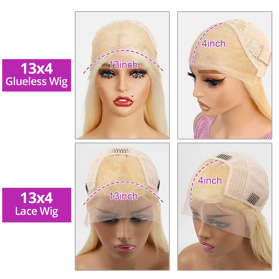 HJ WEAVE BEAUTY Bob-Perücke, Vietnamesisches Remy-Echthaar, Honigblond, 613 - Bild 4