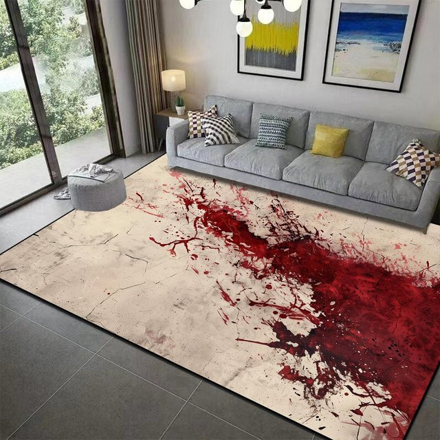 HGHT Halloween 3D Teppich mit Terror-Atmosphäre und Blut-Design, Mehrfarbig, B/T: 90 x 60 cm - Bild 1