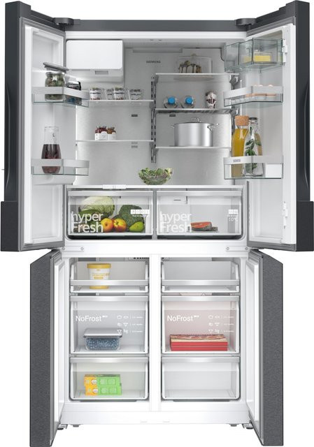 Siemens iQ500 KF96DAXEA Side by Side Kühl-Gefrier-Kombination French Door in Schwarz und Cleansteel/Edelstahl - Bild 2