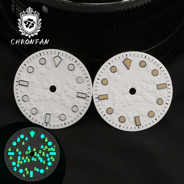 CHRONFAN Uhrenzubehör 50-Fathoms Zifferblatt 28,5 mm, Silber, Unisex - Bild 1