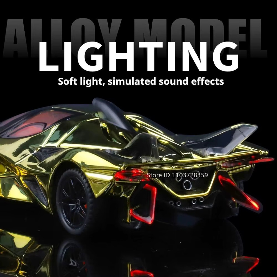 MAKEDA Apollo Evo Sportwagen, Spielzeugmodell, 1:32, Metall, Gold - Bild 5