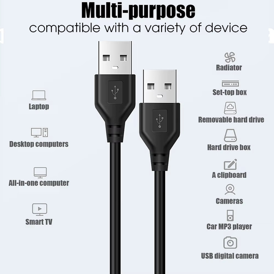 KAFNHCKA USB A Verlängerungskabel Schwarz, 1,5 m Länge für Kamera, Festplatte und Datenübertragung - Bild 5